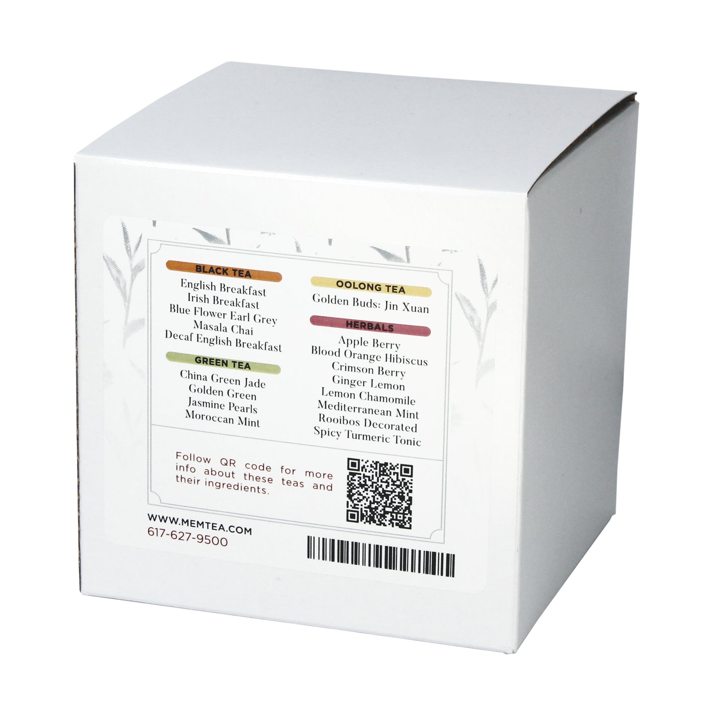 Pyramid Tea Bag Sampler - Individually Wrapped - box back