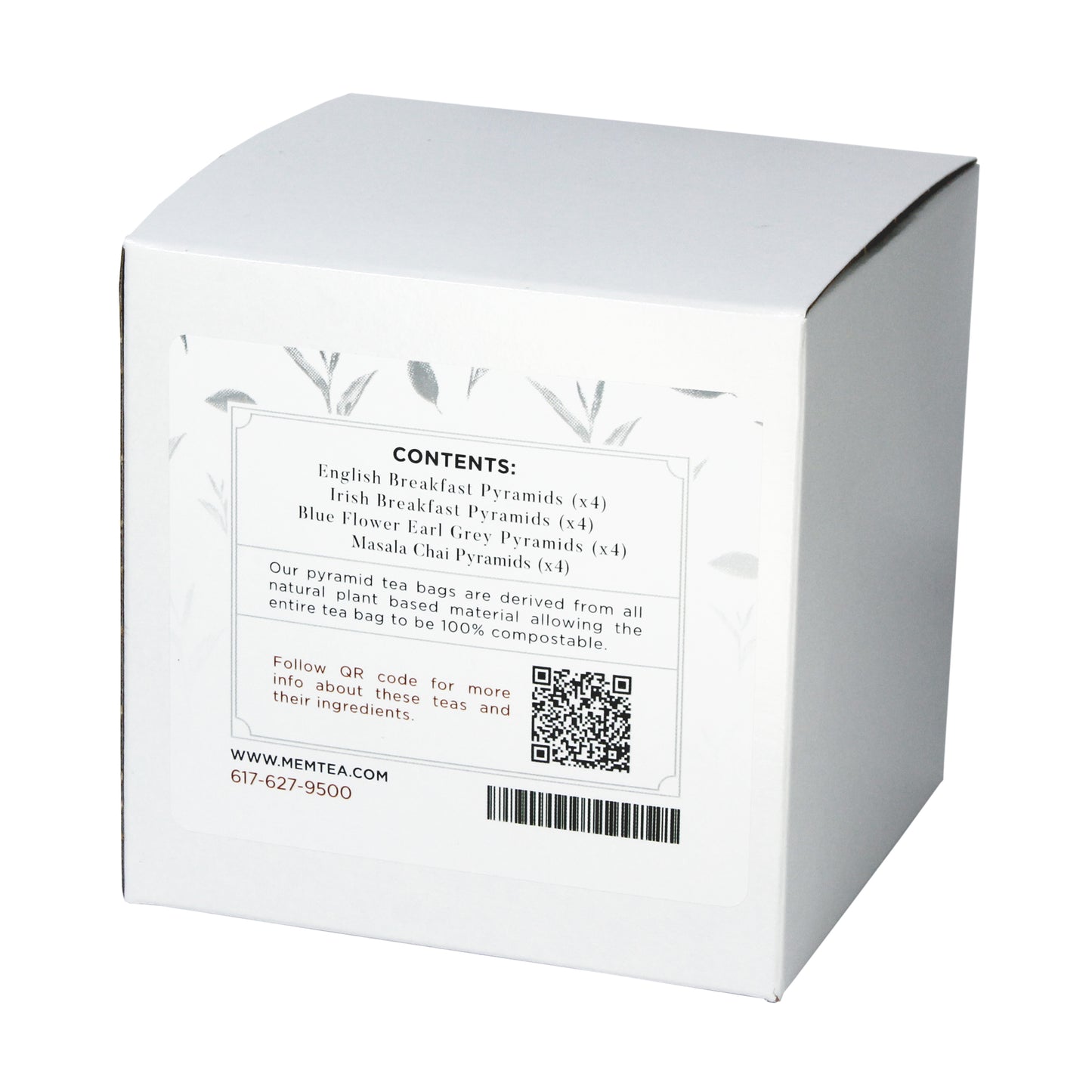 Black Tea Pyramid Tea Bag Sampler - Individually Wrapped - box back