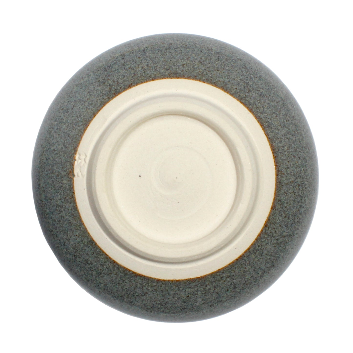 Blue-Gray Ceramic Matcha Bowl - bottom