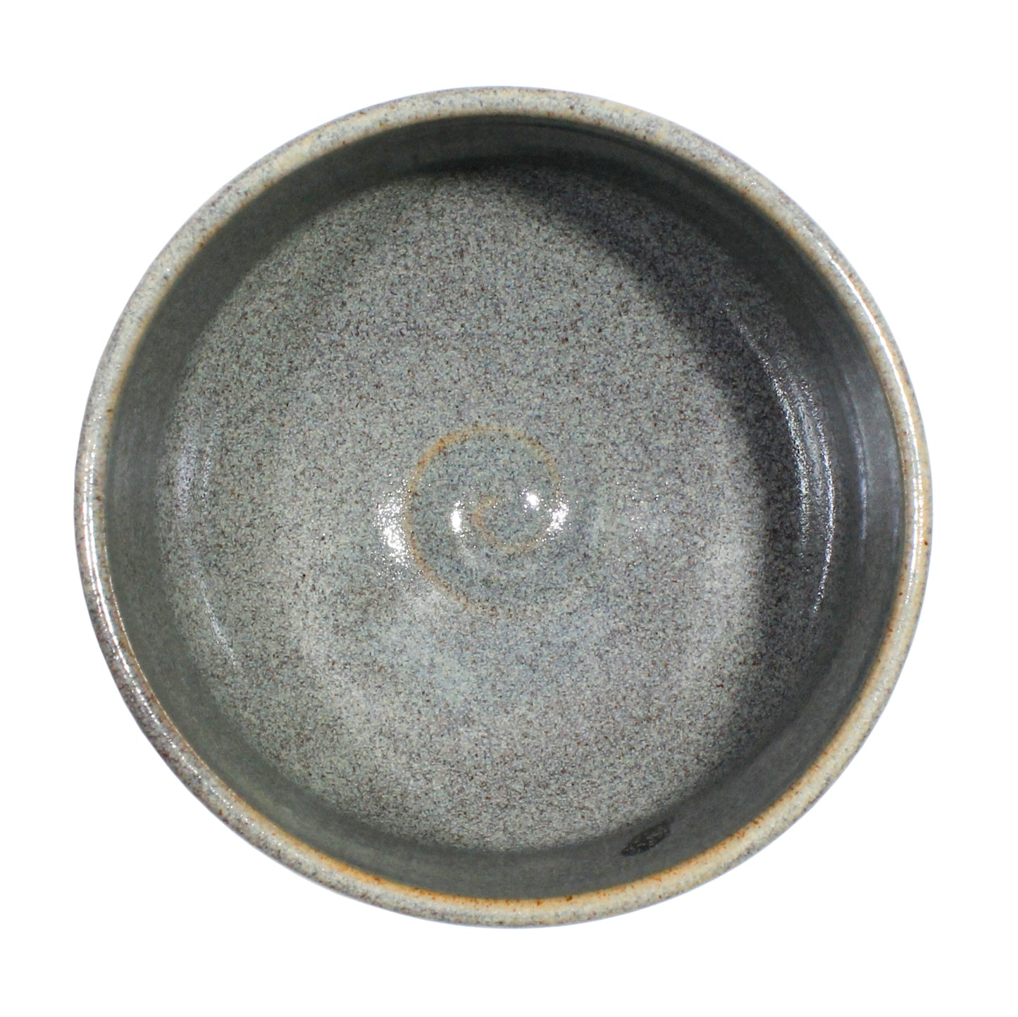 Blue-Gray Ceramic Matcha Bowl - inside
