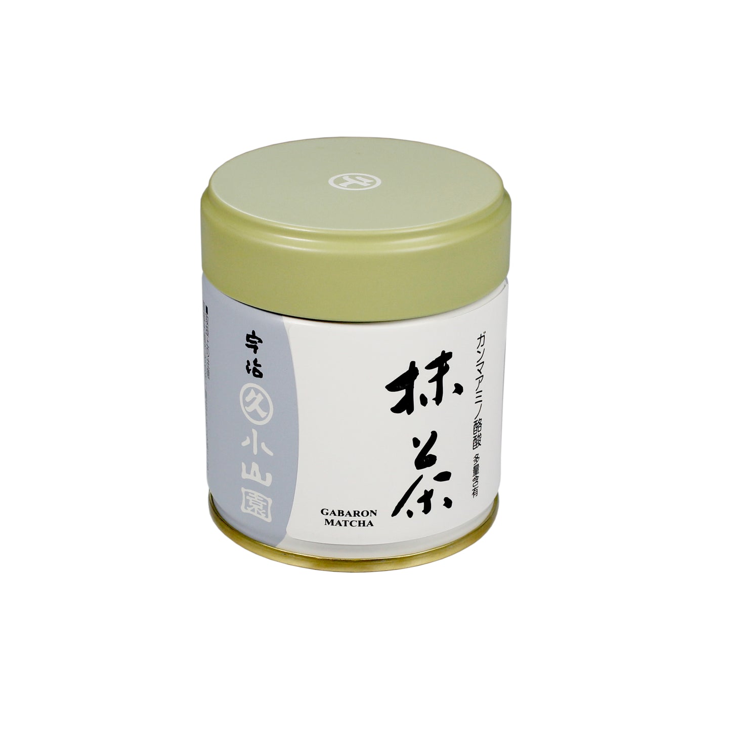 Gabaron Ceremonial Grade Matcha - Marukyu Koyamaen - Uji, Kyoto, Japan - tin on a white background. Tasting Notes:
nori • wheat grass • unsweetened cocoa