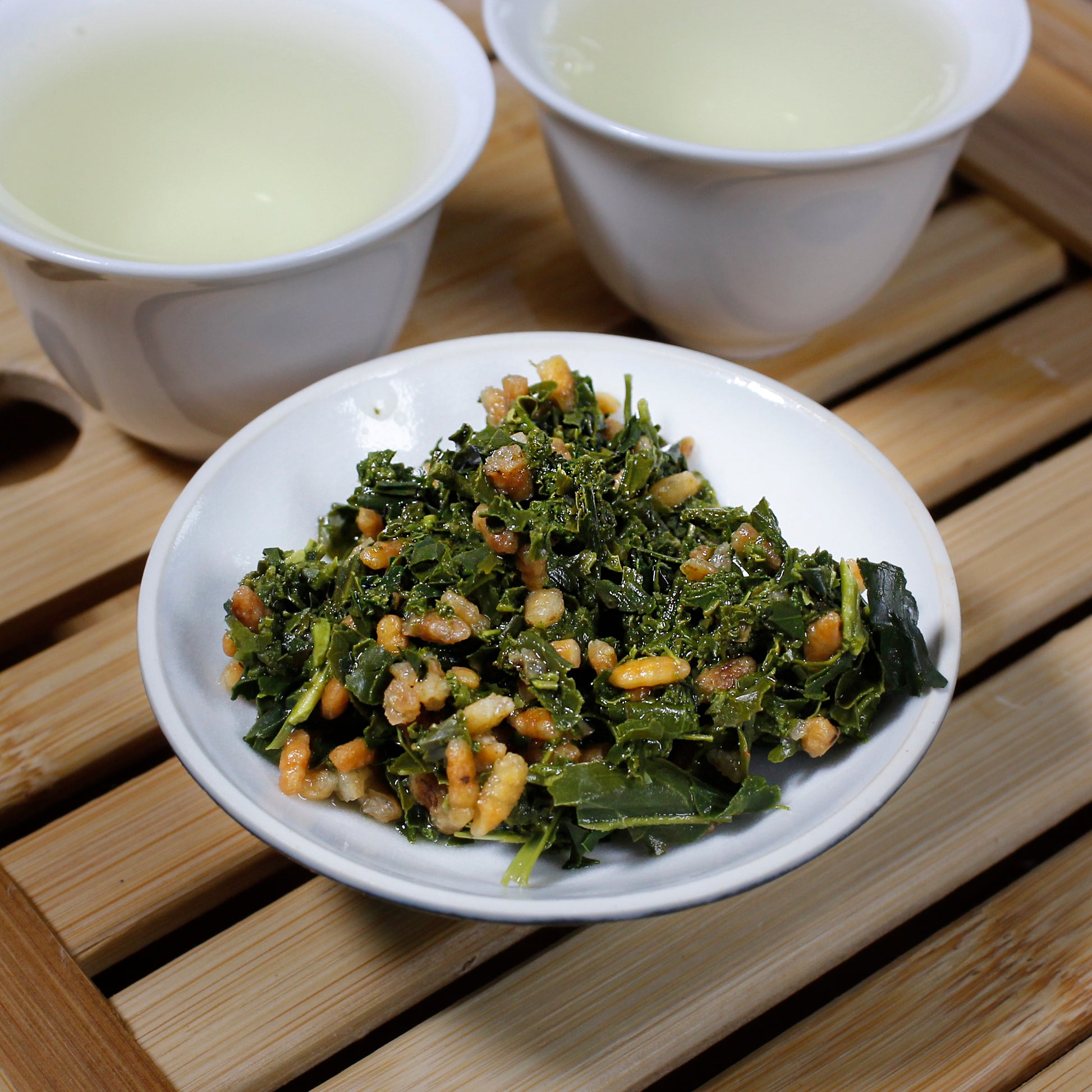 Genmai Cha - wet leaves