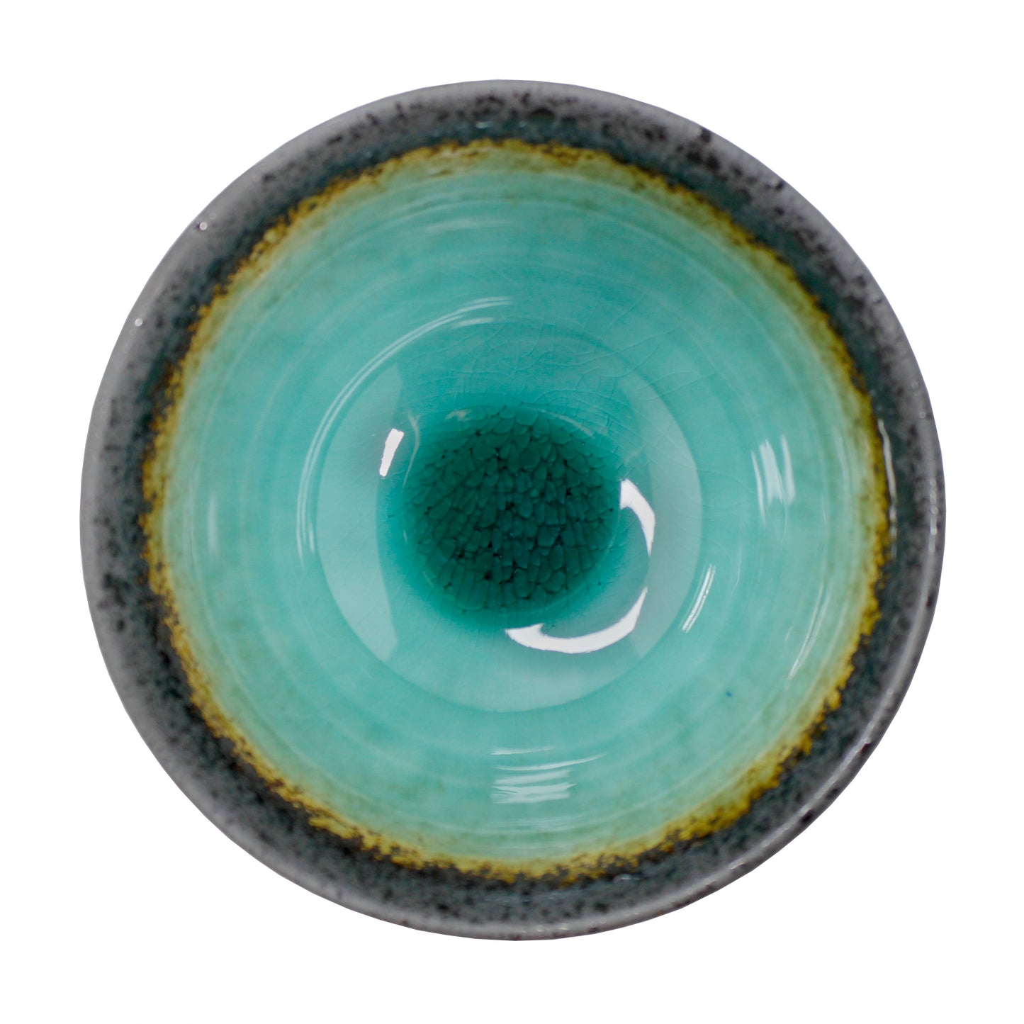 Rustic Turquoise Green Matcha Bowl (Chawan) - 10 oz