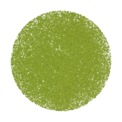 Loose pile of Aoarshai Matcha on a white background. Ingredients: Camellia sinensis leaves.