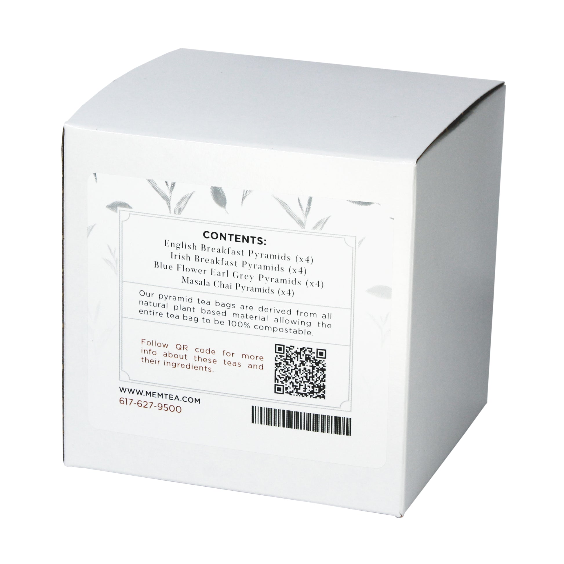 Black Tea Pyramid Tea Bag Sampler - Individually Wrapped - box back