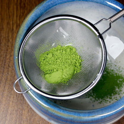 Blue Sea Matcha Bowl (Chawan) - in use