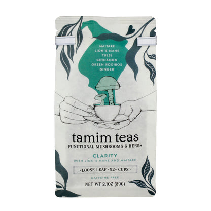 Clarity - Tamim Teas - with Lion's Mane & Maitake - retail pouch - front