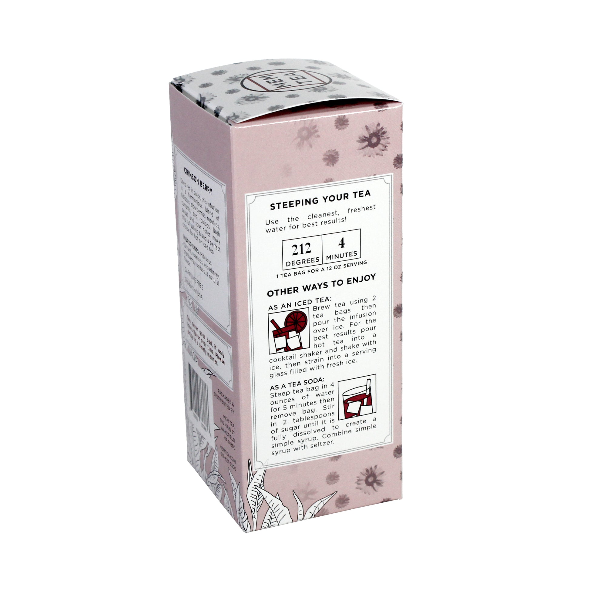 Crimson Berry - Pyramid Teabag Box 18ct - alternate steeping