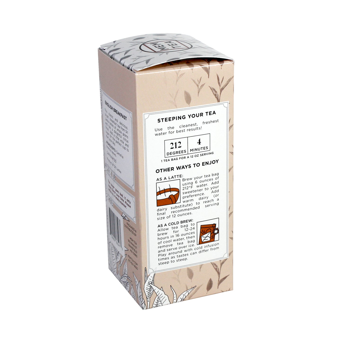 English Breakfast: Ceylon OP - Pyramid Teabag Box 18ct - alternate steeping