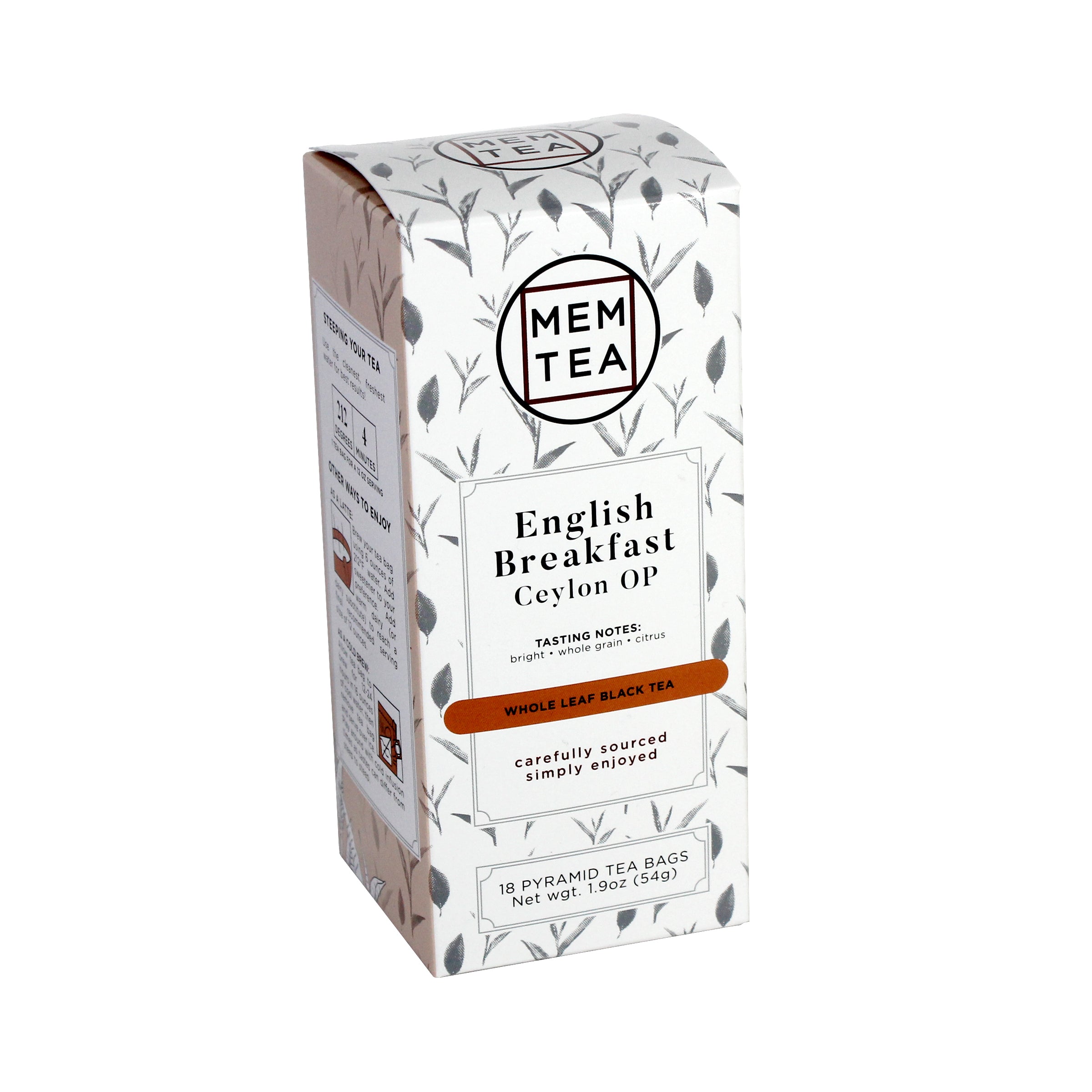 English Breakfast: Ceylon OP - Pyramid Teabag Box 18ct - front