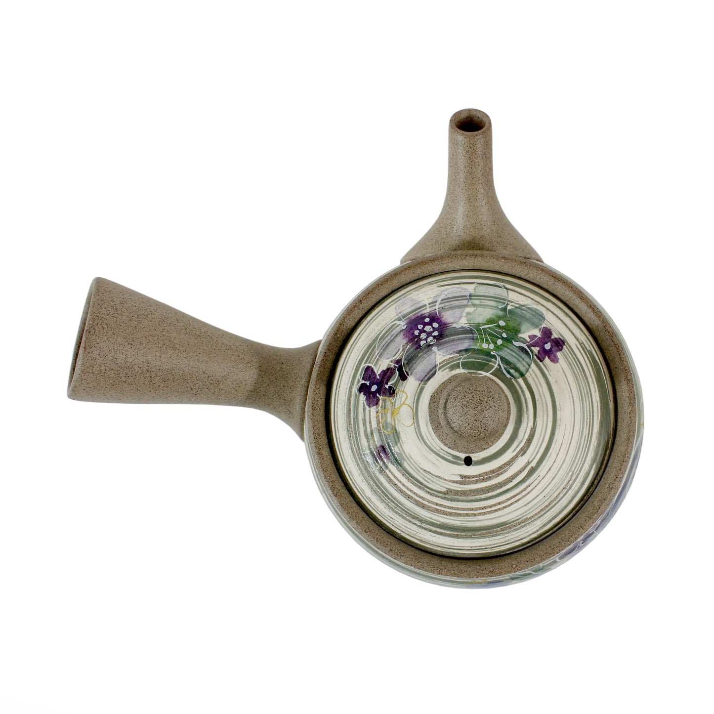 Floral Swirl Kyusu (Side Handle Teapot) - top