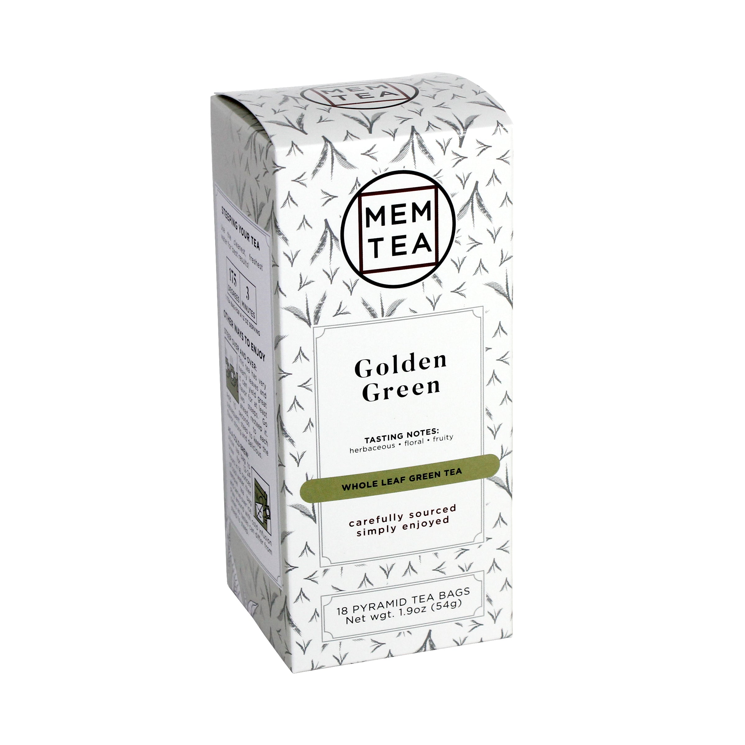 Golden Green - Pyramid Teabag Box 18ct - front