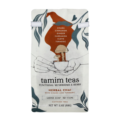 Herbal Chai - Tamim Teas - w Chaga & Turmeric - retail pouch - front