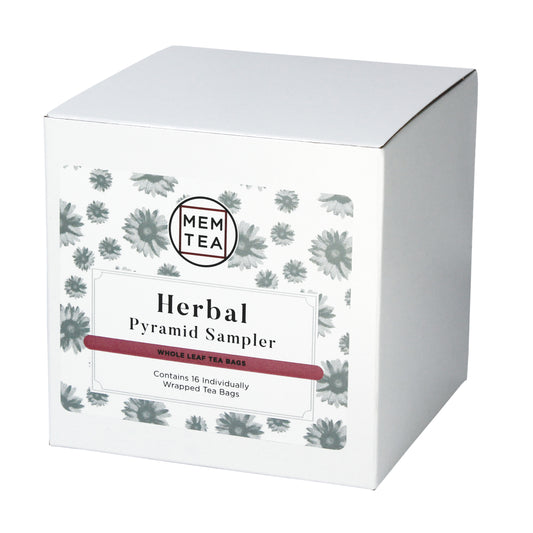 Herbal Tisane Pyramid Tea Bag Sampler - Individually Wrapped - box front