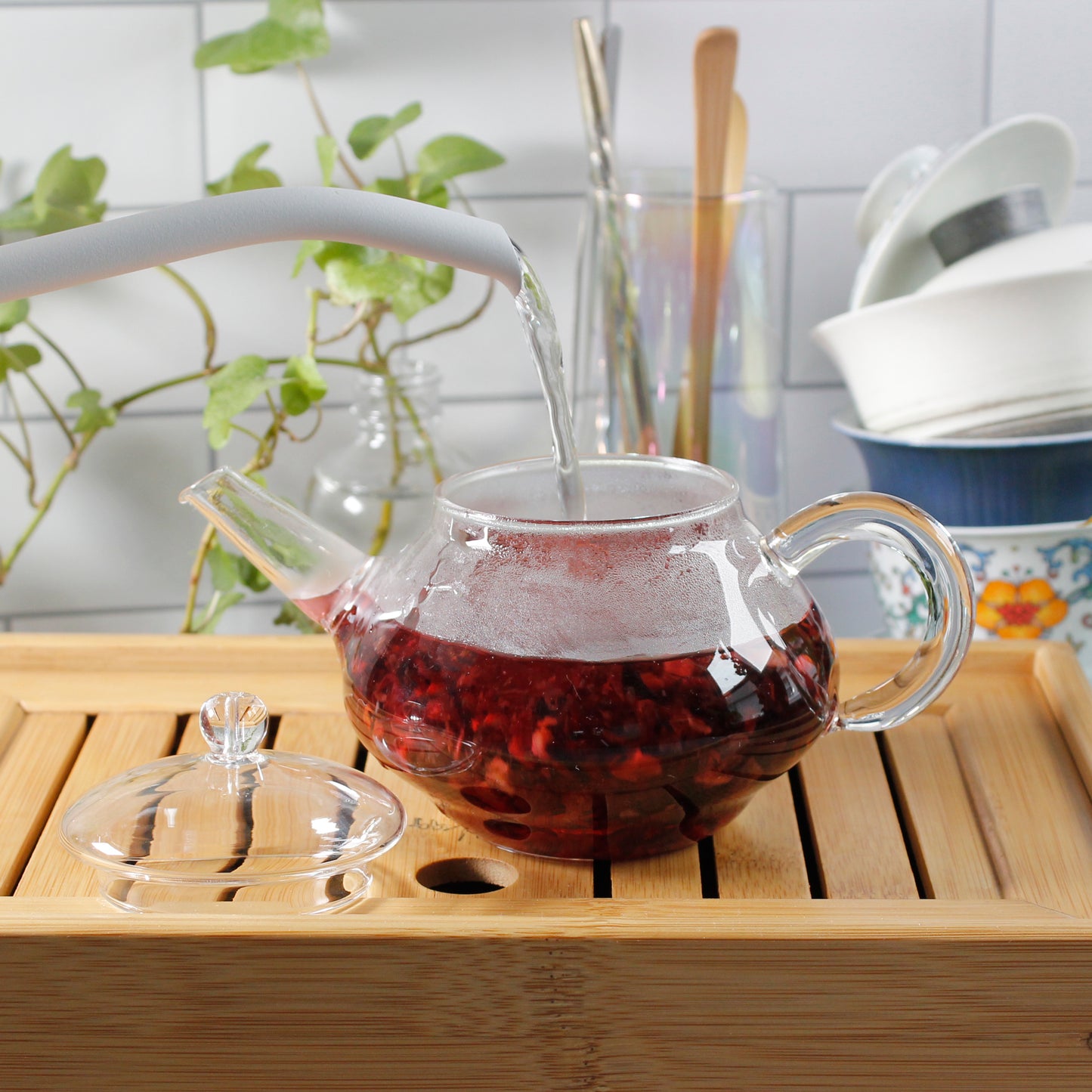 Hibiscus Lime Cooler - steeping