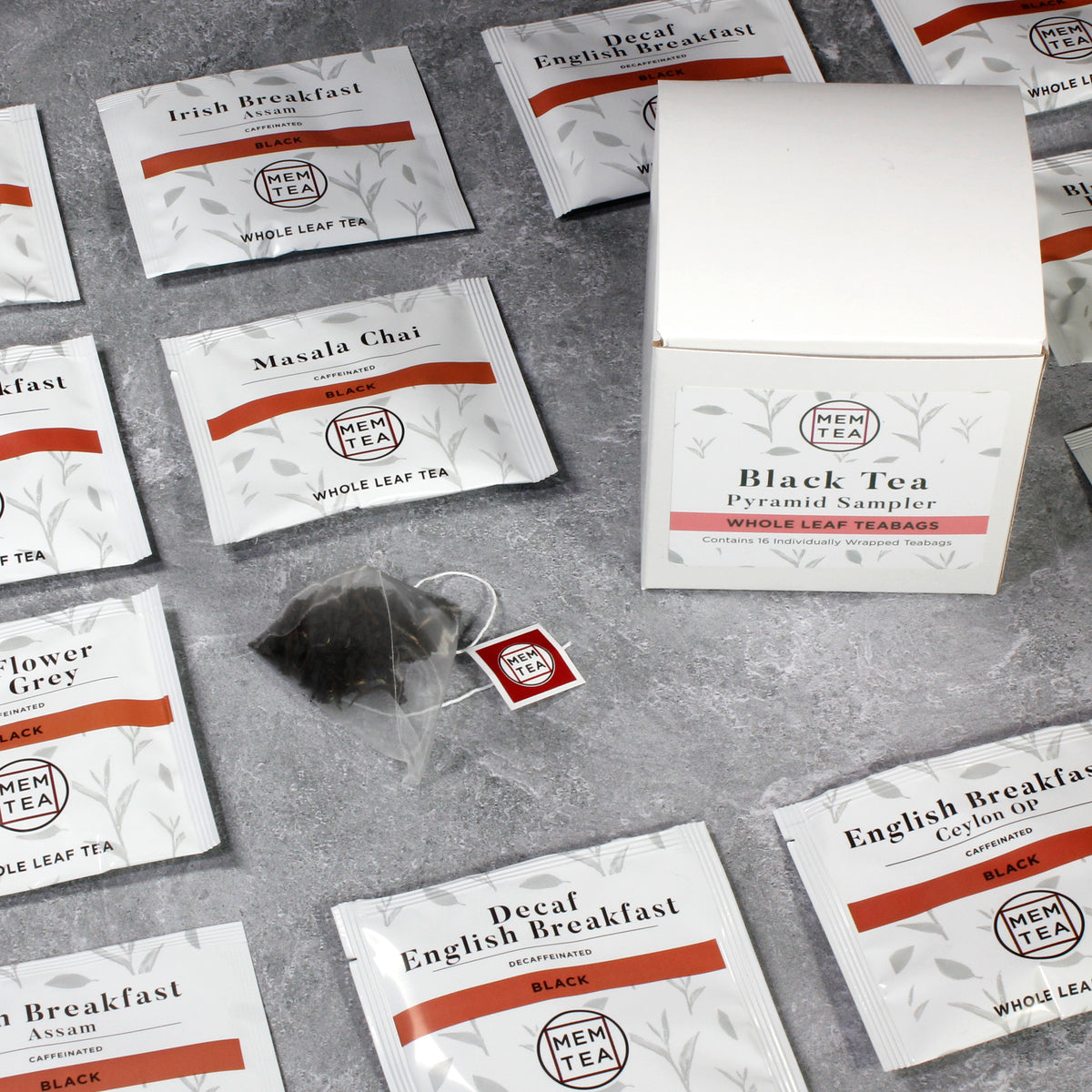 Black Tea Pyramid Tea Bag Sampler - Individually Wrapped – MEM TEA