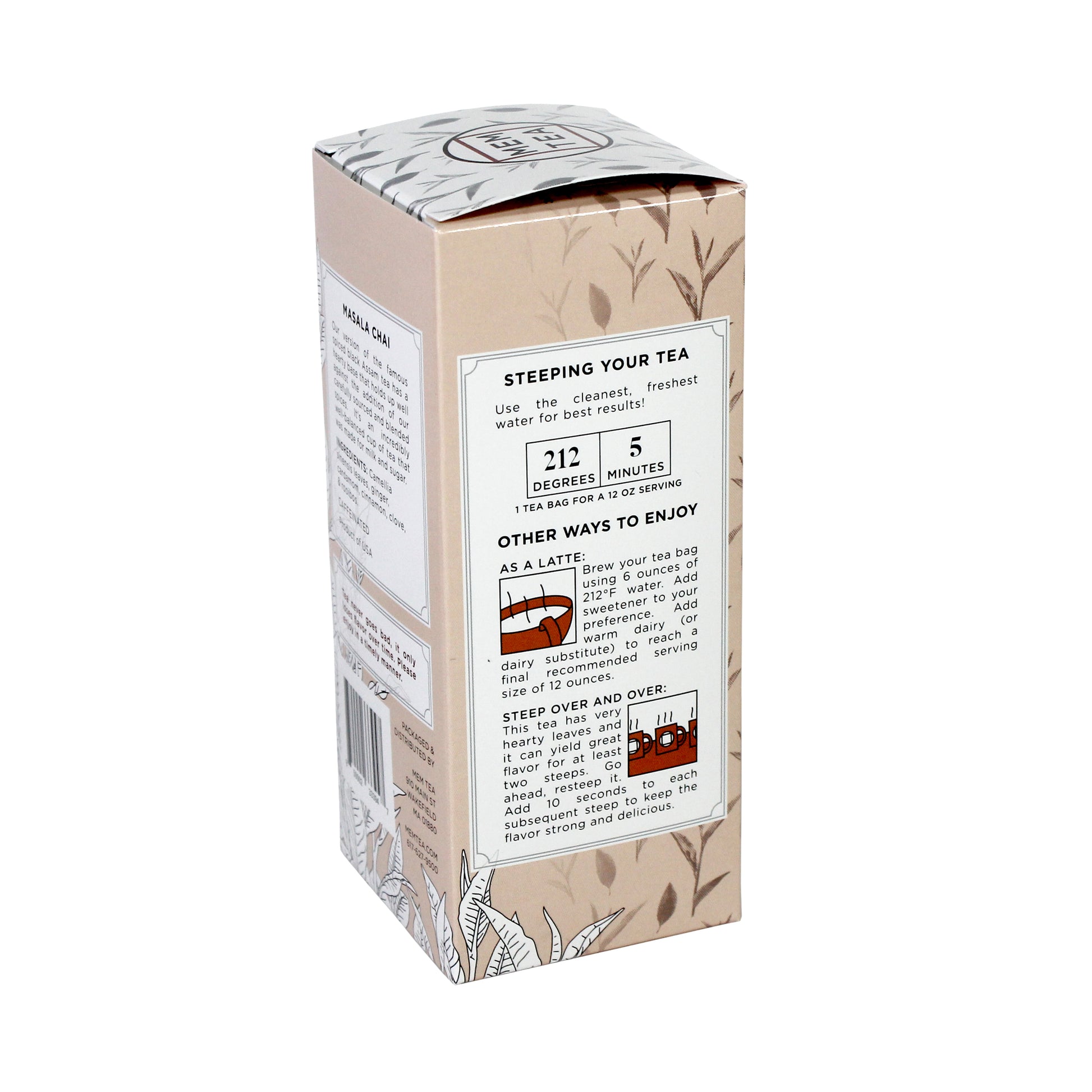 Masala Chai - Pyramid Teabag Box 18ct - alternate steeping