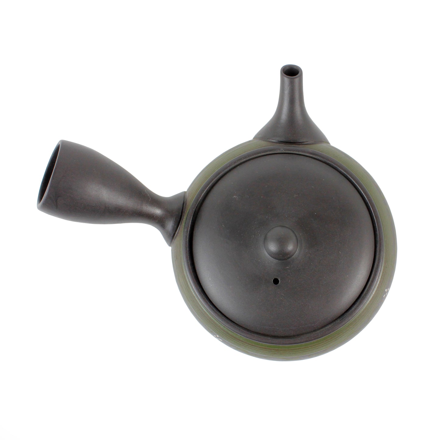 Moss Green Kyusu (Side Handle Teapot) - top