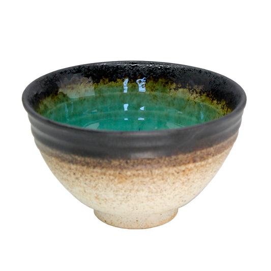 Rustic Turquoise Green Matcha Bowl (Chawan) - 10 oz