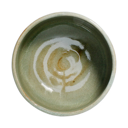 Sage Gray Matcha Bowl (Chawan) - inside