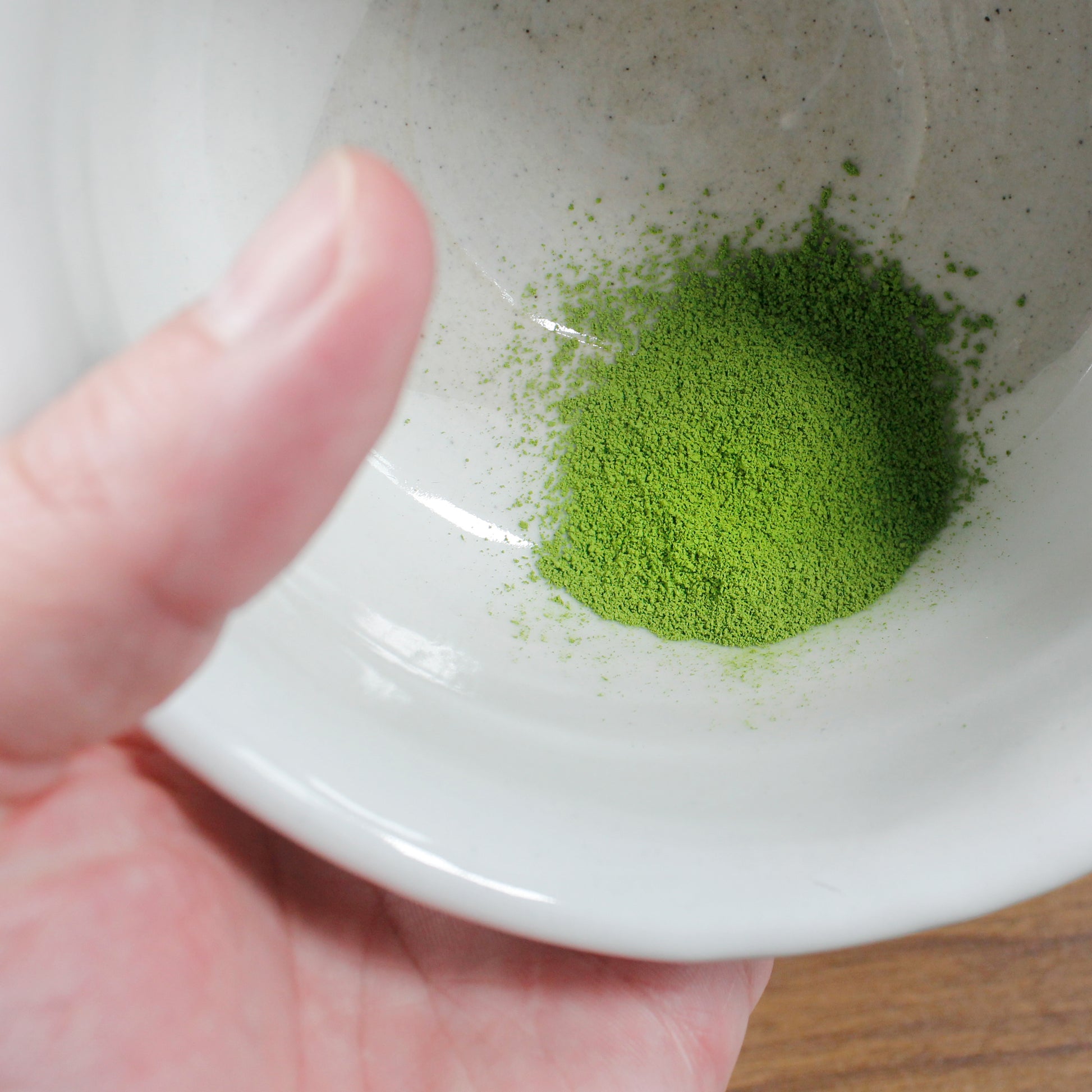 White Matcha Bowl (Chawan) - with powder