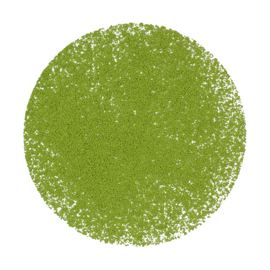 Loose pile of Matcha: Yugen (Marukyu Koyamaen) on white background. 
